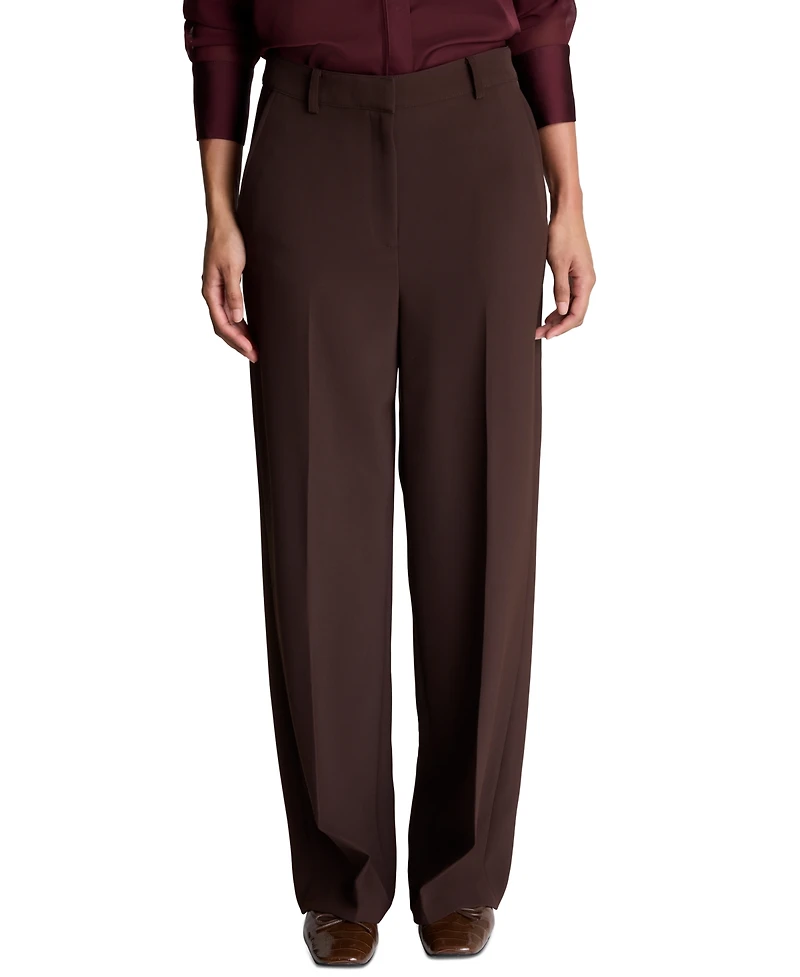 Kenneth Cole Women's Barrel Leg High-Waist Wide-Leg Polyester-Blend Pants
