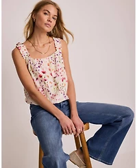 Mint Velvet Women's Sleeveless Square Neck Floral-Print Top