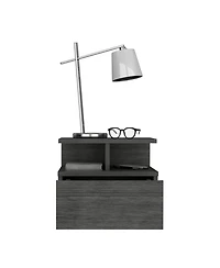 Flynama Floating Wall-Mounted Nightstand with Drawer and Open Shelves