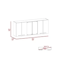 Fm Furniture Verona Wall-Mounted Kitchen Storage Cabinet with Glass Display Doors