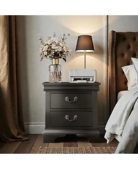 Flynama Classic 2-Drawer Wooden Nightstand