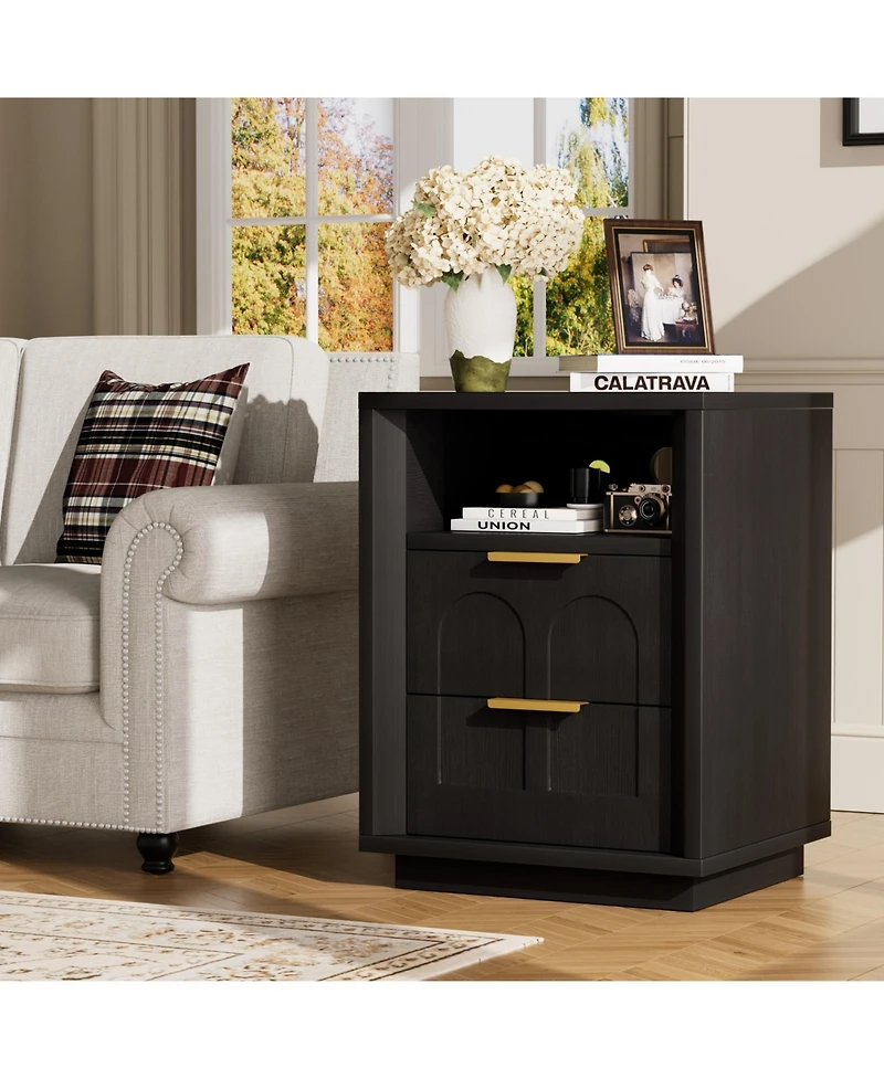 Flynama 2-Pack Nightstands with Charging Station