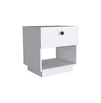 Flynama Single Drawer Nightstand with Large Open Shelf