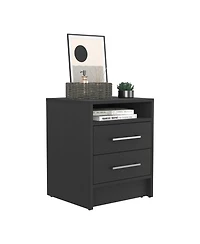 Flynama Nightstand with 2 Drawers and Open Shelf