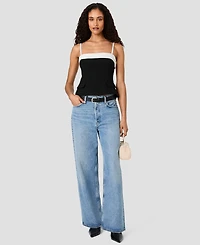 French Connection Women's Azra x Carey Foldover Sleeveless Square-Neck Colorblock Top