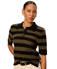 Sanctuary Women's For Keeps Short-Sleeve Striped Polo Sweater