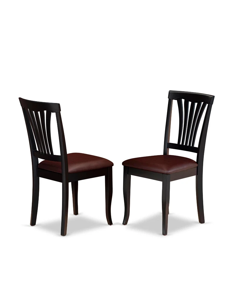 East West Furniture 5-Piece Dining Room Set Consists of a Mid Century Dining Table and 4 Faux Leather Dinner Chairs with Slatted Back