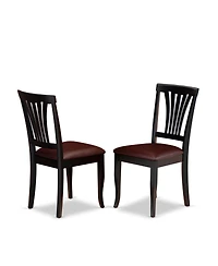 East West Furniture 5-Piece Dining Room Set Consists of a Mid Century Dining Table and 4 Faux Leather Dinner Chairs with Slatted Back
