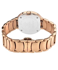 GV2 Women's Amalfi Swiss Quartz Ip Rose Stainless Steel Bracelet Diamond Watch