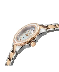 GV2 Women's Cortina Swiss Quartz Two tone Iprg/Ss Stainless Steel Bracelet Diamond Watch