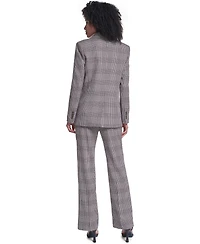 Karl Lagerfeld Paris Women's Woven Plaid Double-Breasted Jacket