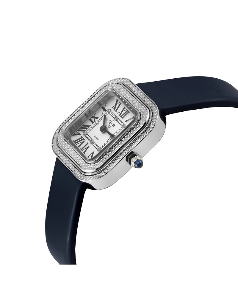 GV2 Women's Bellagio Swiss Quartz Italian Leather Strap Diamond Watch