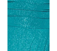 B Darlin Juniors' Glitter Ruched-Bodice Front-Slit Gown