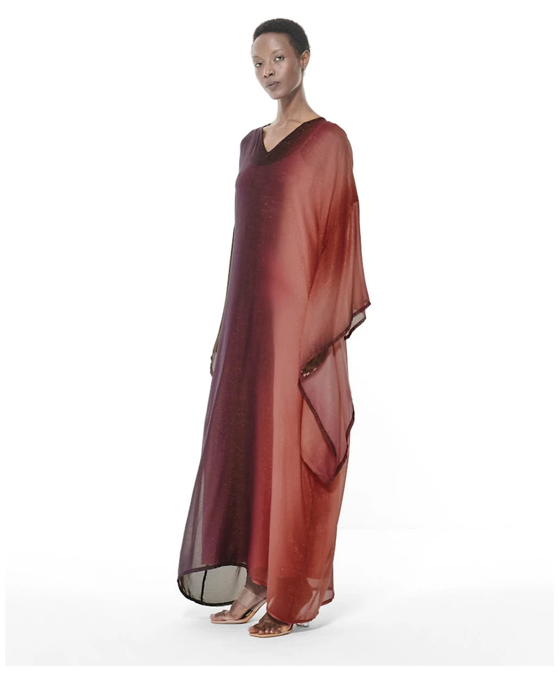 Leem Women's Kimono Kaftan Loose-Fit V-Neck Gradient-Print Dress