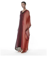Leem Women's Kimono Kaftan Loose-Fit V-Neck Gradient-Print Dress