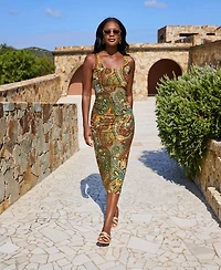 Body by Miraclesuit Women's Suki Built-In Shaping Scoop Neck Midi Dress