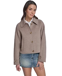 Levi's Women's Wool-Blend Shacket L02 Cropped Button-Front Jacket