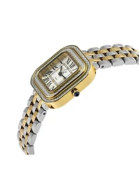GV2 by Gevril Women's Bellagio Swiss Quartz Two toned Ss Ipyg Stainless Steel Bracelet Diamond Watch