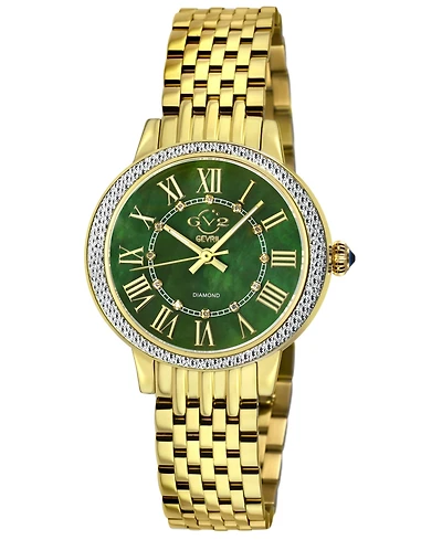 GV2 by Gevril Women's Astor Iii Swiss Quartz Ip Stainless Steel Bracelet Diamond Watch