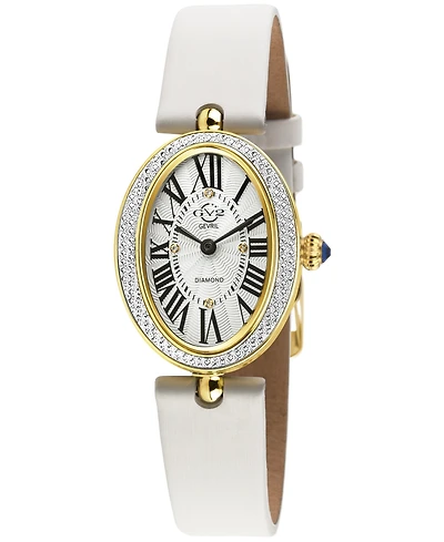 GV2 by Gevril Women's Piazza Navona Swiss Quartz Italian Leather Strap Diamond Watch