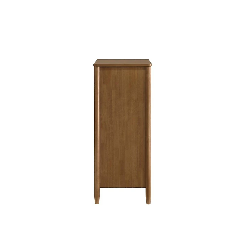 Roundhill Furniture Vichy Wood and Rattan 5-Drawer Chest