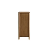 Roundhill Furniture Vichy Wood and Rattan 5-Drawer Chest