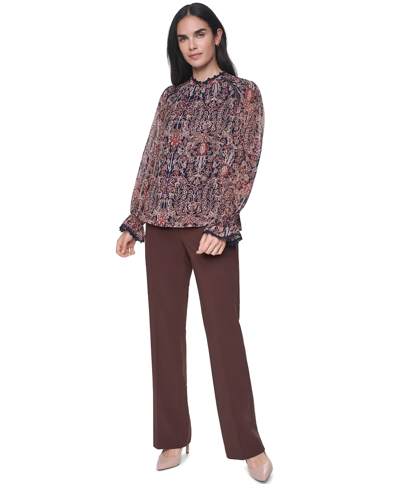 Tommy Hilfiger Women's Lace Long-Sleeve Blouse