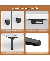 Sugift 68.5 Inch Bookshelf with 2-Door Cabinet Open Shelving and 2 Anti-Tipping Kits