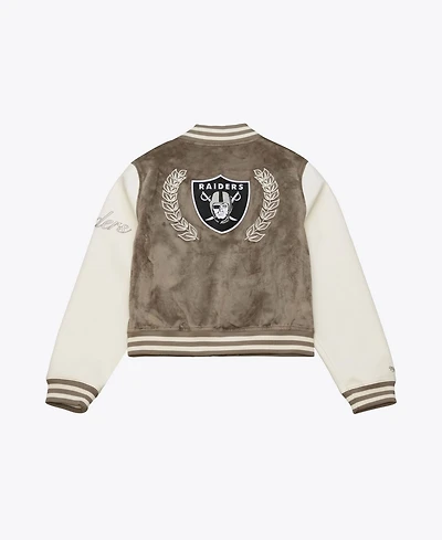 Mitchell & Ness Women's Tan Oakland Raiders Full-Snap Varsity Jacket