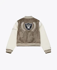 Mitchell & Ness Women's Tan Oakland Raiders Full-Snap Varsity Jacket