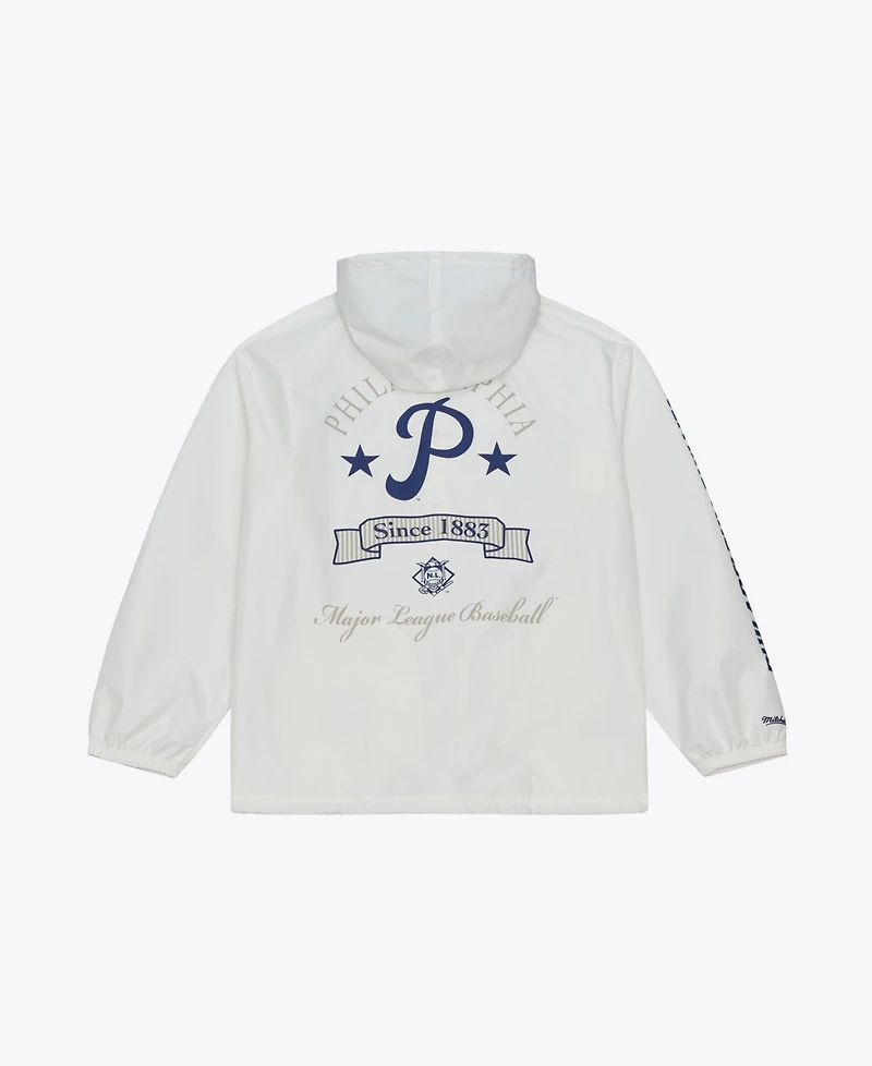 Mitchell & Ness Men's White Philadelphia Phillies Yacht Rock Coaches Full-Snap Hooded Windbreaker Jacket