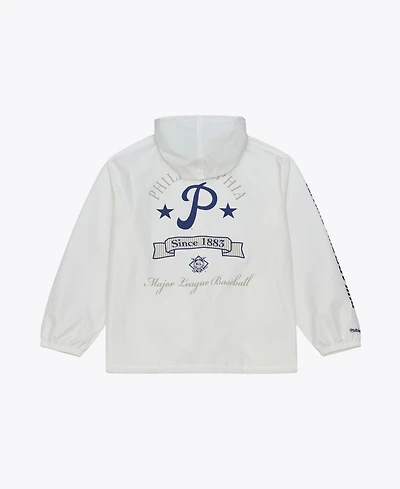 Mitchell & Ness Men's White Philadelphia Phillies Yacht Rock Coaches Full-Snap Hooded Windbreaker Jacket