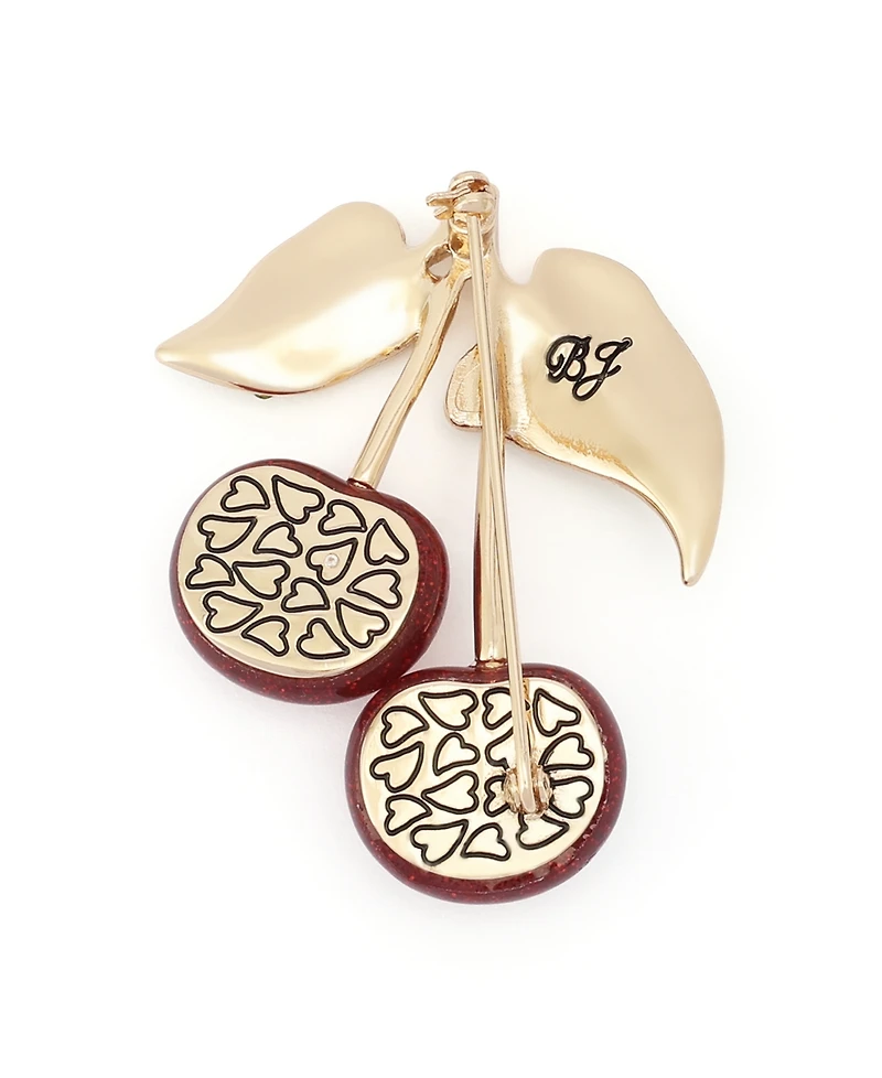 Betsey Johnson Faux-Stone Cherry Cluster Brooch