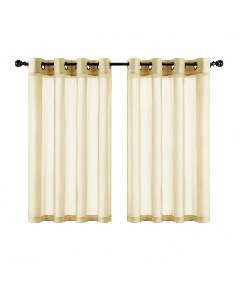 GoodGram Basic Home Grommet Top Single Sheer Window Curtain Panel - 52 in. W x 63 L, Spice