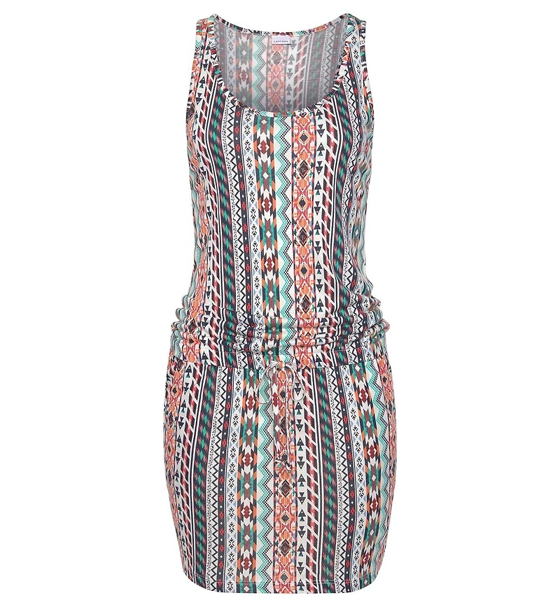 Lascana Women's Geometric-Print Scoop Neck Dress
