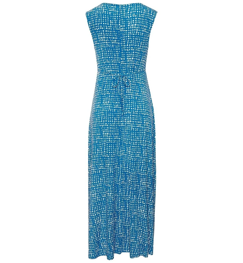 Lascana Women's Printed A-Line V-Neck Empire-Waist Maxi Dress
