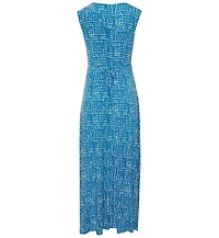 Lascana Women's Printed A-Line V-Neck Empire-Waist Maxi Dress