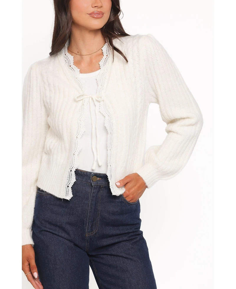 Petal and Pup Women's Silvie Lace Front-Tie Cardigan