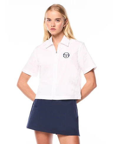 Sergio Tacchini Women's Piano Cabana Short-Sleeve Full-Zip Top