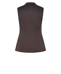 City Chic Plus Rylie Satin Double-Breasted Tailored-Fit Vest