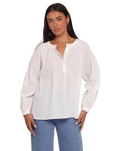 Petal and Pup Women's Irisa Front Button-Down Long Sleeve Cotton Shirt