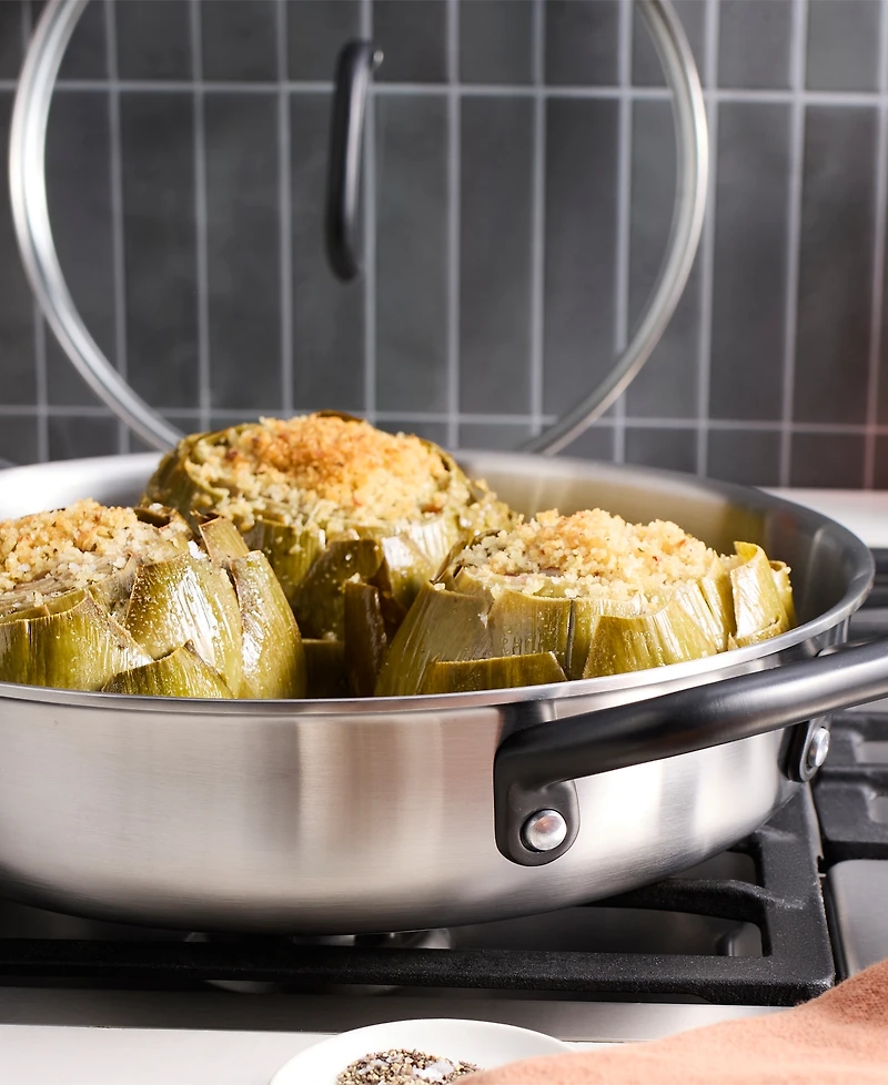 Zwilling Milano 4-Quart Tri-Ply Stainless Steel Covered Saute Pan with Glass Lid