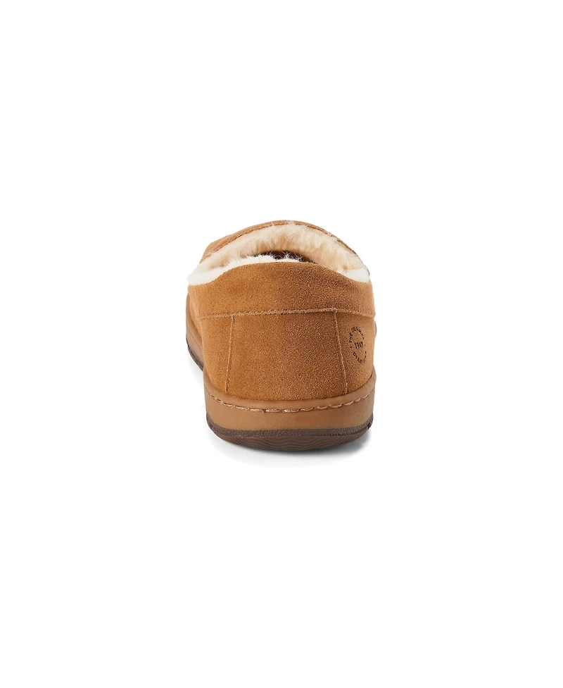 Dearfoams Men's Fitzgerald Genuine Suede Moccasin Slippers