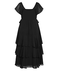 City Chic Women's Sienna V-Neck Ruffle-Tiered Maxi Dress