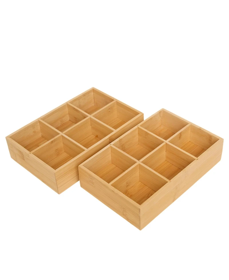 Danrong Modular Wooden Drawer Organizer Set Multi Purpose Storage Trays