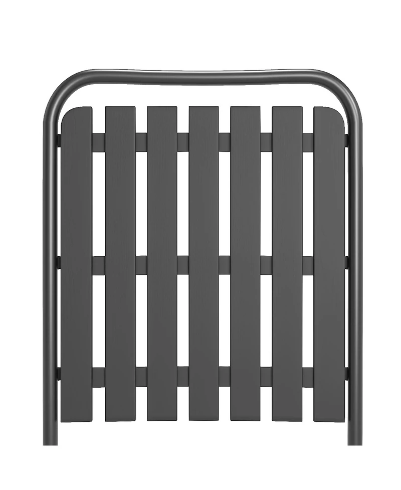 ECHTPeak Folding Chair Set of 2, 350LBS Capacity, Foldable Metal Chairs, with Stain-Proof Wpc Slats, No Assembly, for Balcony Garden Patio