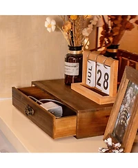 Danrong Solid Wood Desktop Drawer Organizer Multi Purpose Office Storage Box