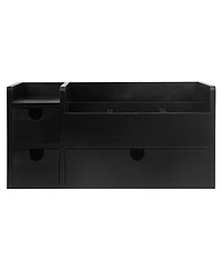 Danrong Rustic Solid Wood Desktop Organizer With Removable Drawers Storage Compartments