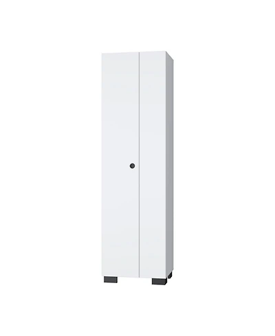 Fm Furniture Kingnston Utility Storage Cabinet for Brooms, Cleaning Supplies, and Household Organization