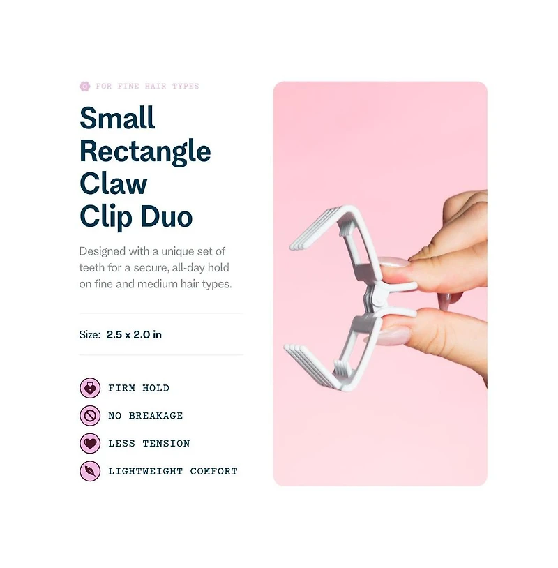 Gimme Beauty Fine Hair Short Twists and Buns Mini Claws for Fine and Thin Hair Designer Non-Slip Accessory 2 Pack